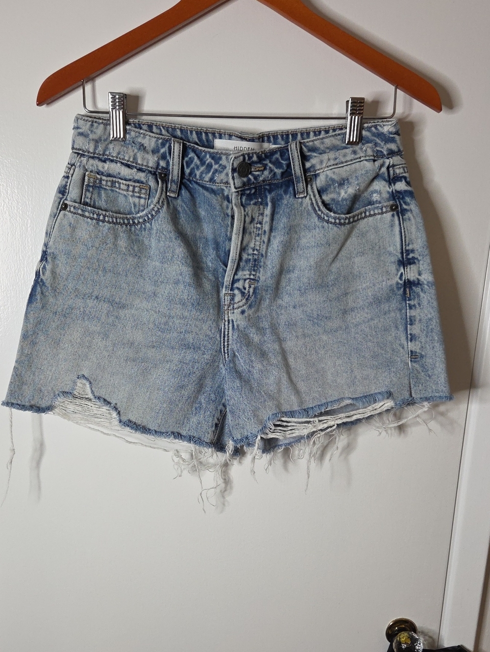 Light Blue Distressed Jean Shorts for Women - Casual Summer Style